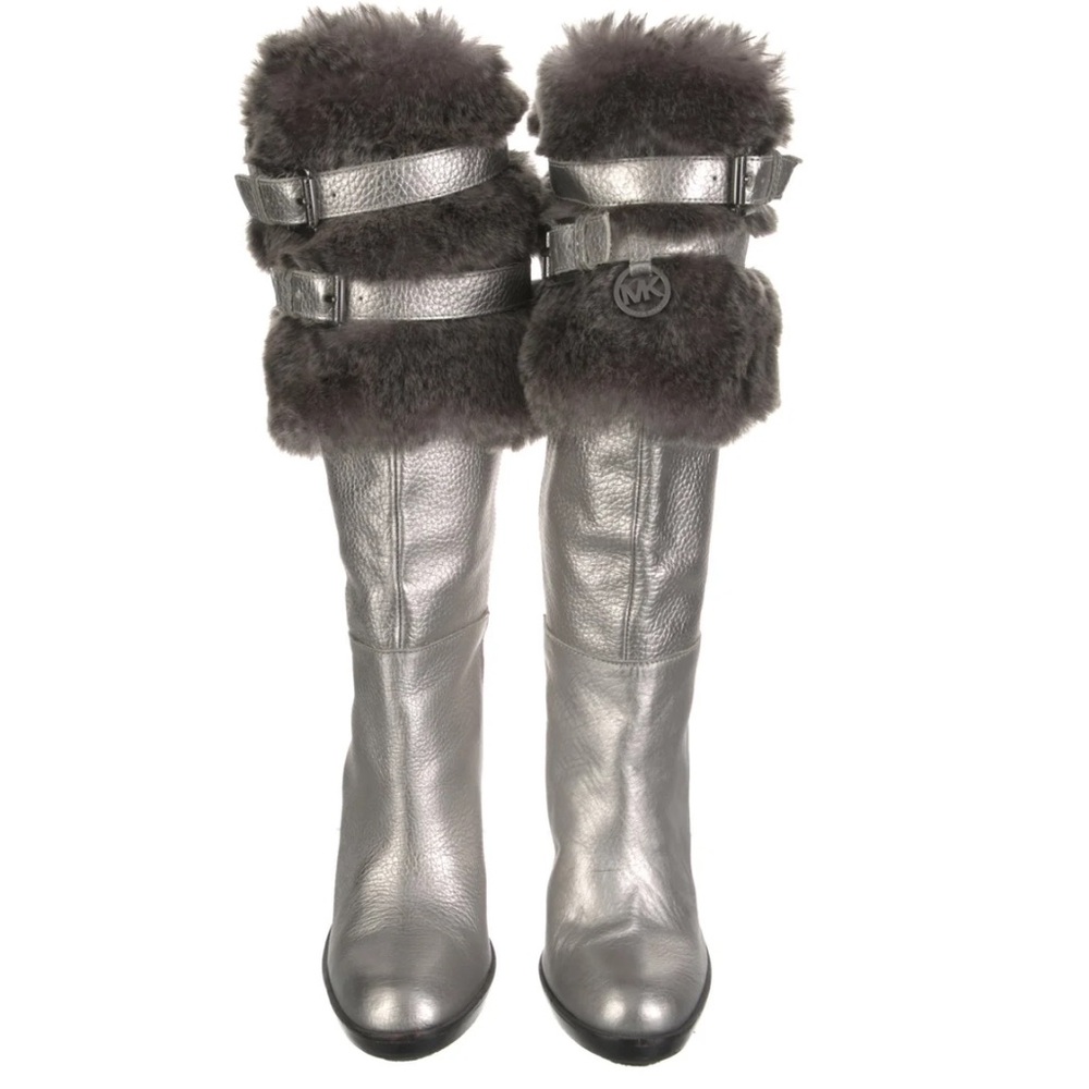 Michael Kors leather fur trim boots